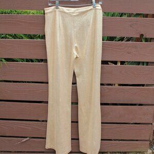 Pookie & Sebastian Gold Shimmer Wide Leg Pants - Large - new with tags